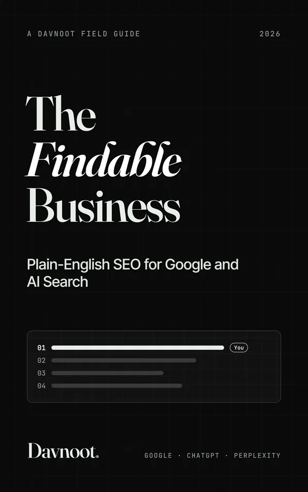 Couverture du livre The Findable Business: Plain-English SEO for Google and AI Search, par Davnoot
